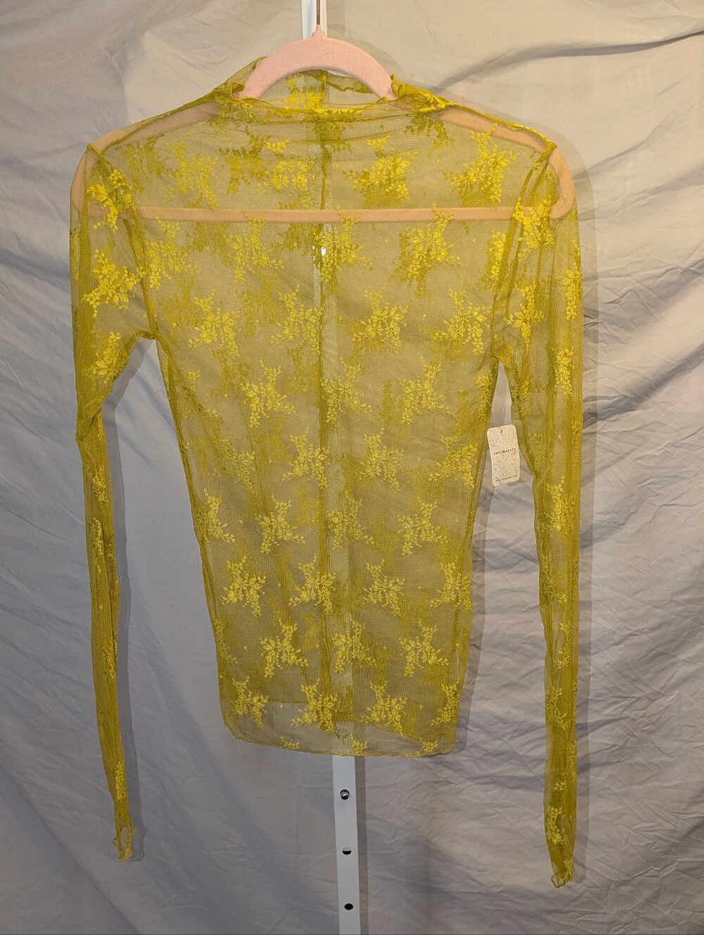 NWT Free People Intimately Lady Lux Layering Top Acid Moss Guacamole Small